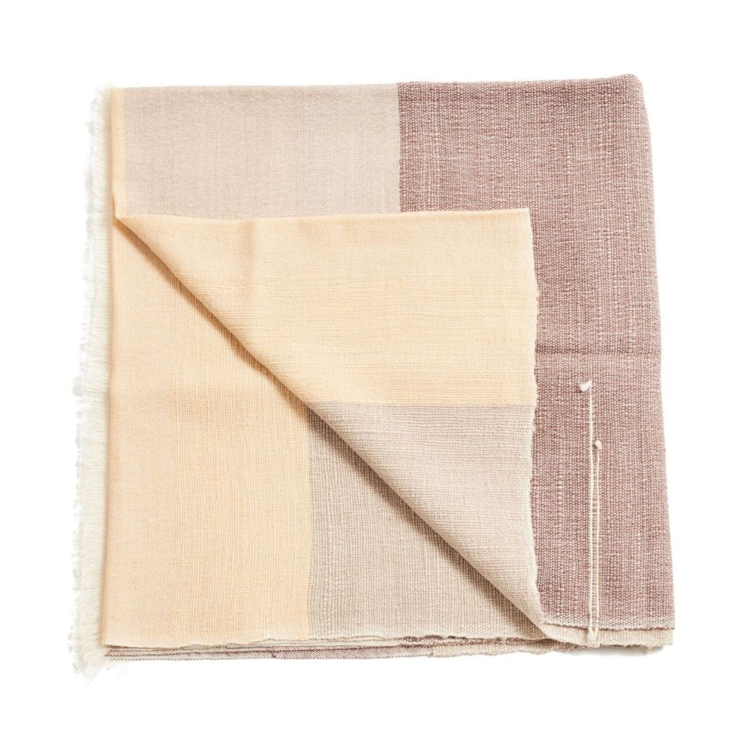 Chestnut Color Block Handwoven Soft Merino Throw