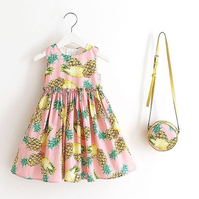 Baby Girls Dress Summer Brand Kids Clothes Toddler Dress with Bag Robe Enfant Christmas Dress-6