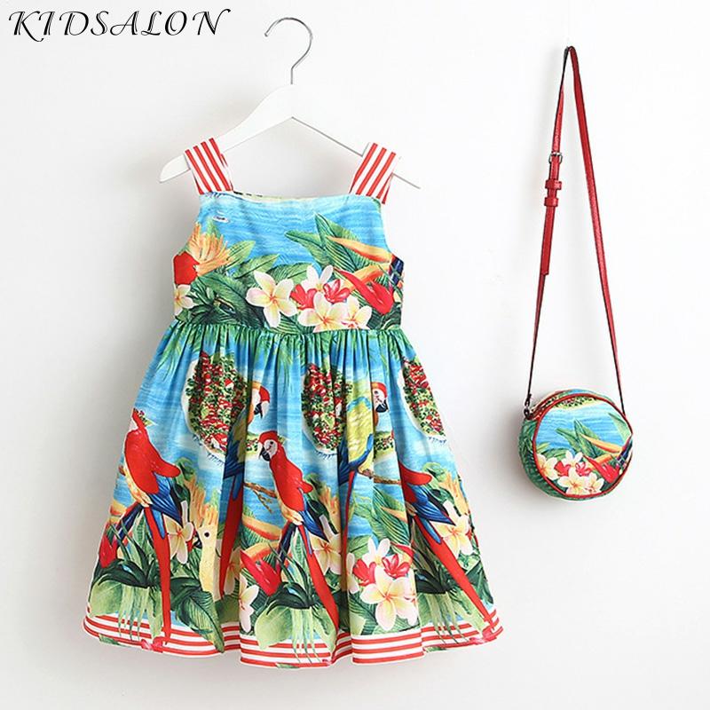 Baby Girls Dress Summer Brand Kids Clothes Toddler Dress with Bag Robe Enfant Christmas Dress-0