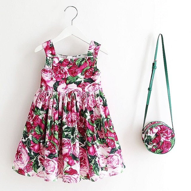 Baby Girls Dress Summer Brand Kids Clothes Toddler Dress with Bag Robe Enfant Christmas Dress-8