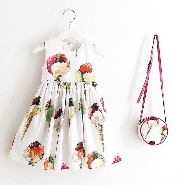 Baby Girls Dress Summer Brand Kids Clothes Toddler Dress with Bag Robe Enfant Christmas Dress-5