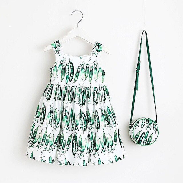 Baby Girls Dress Summer Brand Kids Clothes Toddler Dress with Bag Robe Enfant Christmas Dress-4