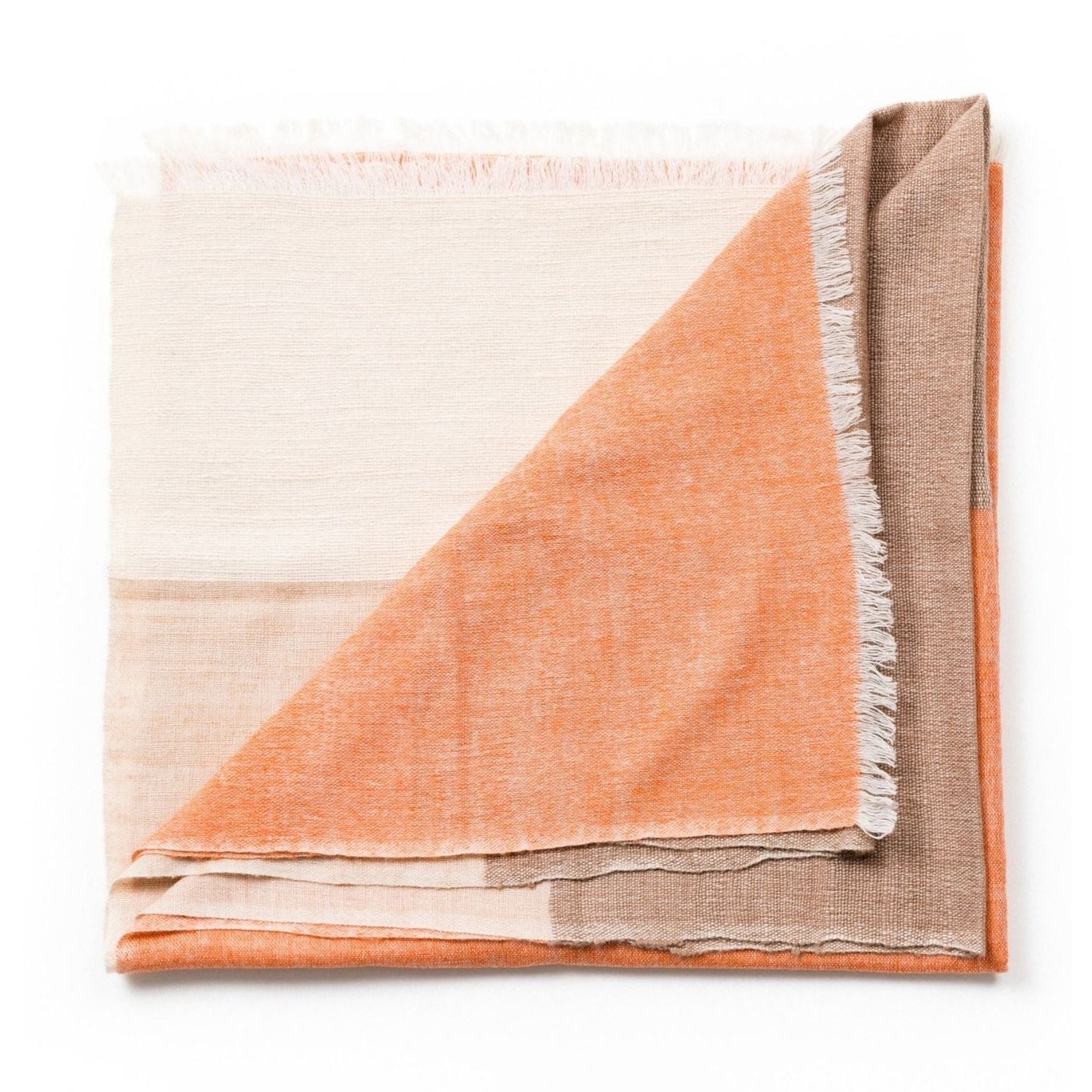 Chestnut Color Block Handwoven Soft Merino Throw